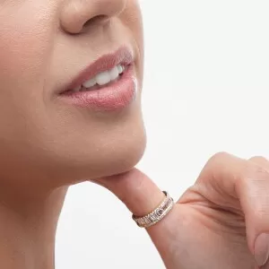 Aliança Ouro 18K E Diamantes