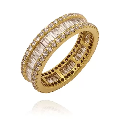 Aliança Ouro 18K E Diamantes