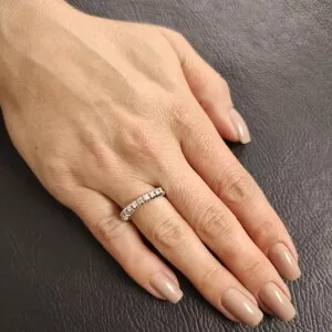 Aliança Ouro Branco E Diamantes