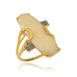 Anel Com Quartzo Nude