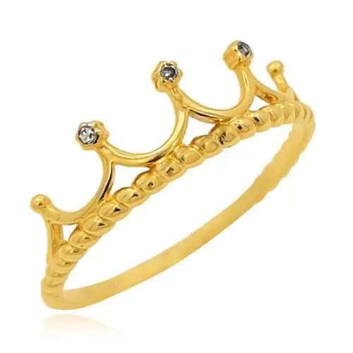 Anel Coroa Ouro 18K