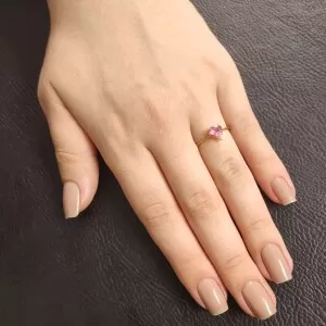 Anel Ouro 118K, Turmalina E Diamante