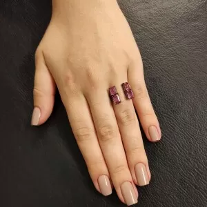 Anel Ouro 18K Com Ródio Negro E Turmalinas