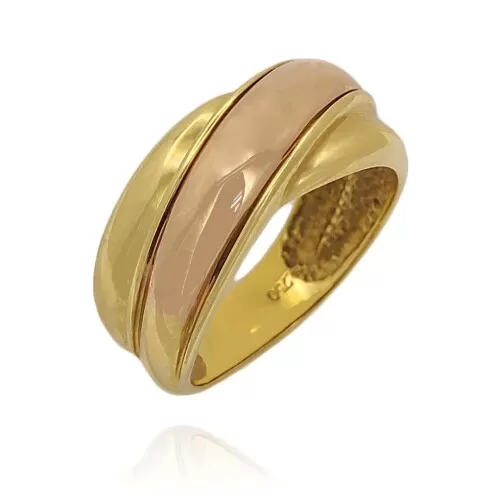 Anel Ouro 18K Duas Cores