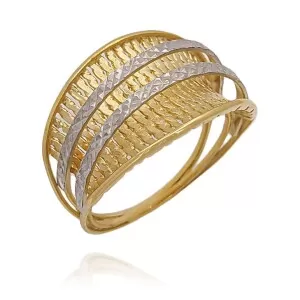 Anel Ouro 18K Duas Cores