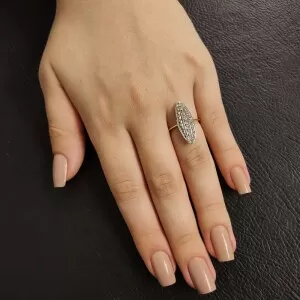 Anel Ouro 18K Duas Cores E Diamantes
