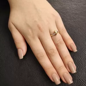 Anel Ouro 18K Duas Cores E Diamantes