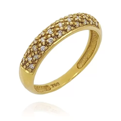 Anel Ouro 18K E Diamantes