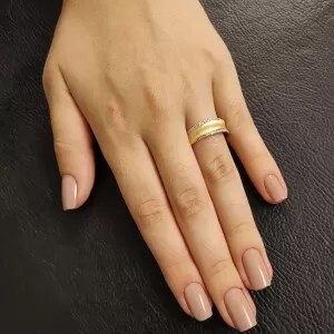 Anel Ouro 18K E Diamantes