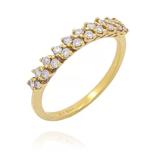 Anel Ouro 18K E Diamantes
