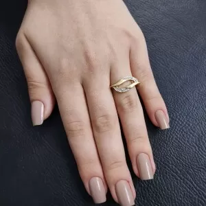 Anel Ouro 18K E Diamantes