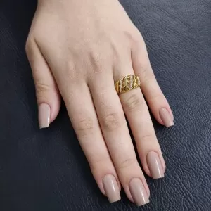 Anel Ouro 18K E Diamantes