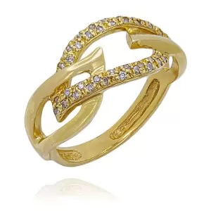Anel Ouro 18K E Diamantes