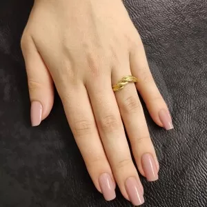 Anel Ouro 18K E Diamantes