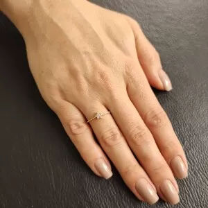Anel Ouro 18K E Diamantes