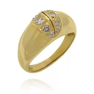 Anel Ouro 18K E Diamantes