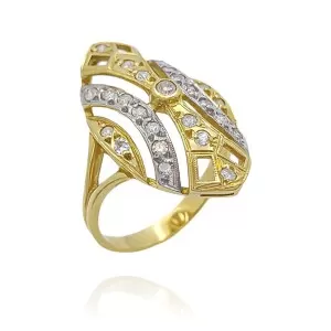 Anel Ouro 18K E Diamantes