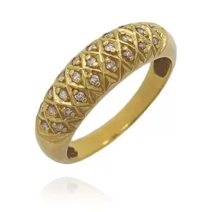 Anel Ouro 18K E Diamantes