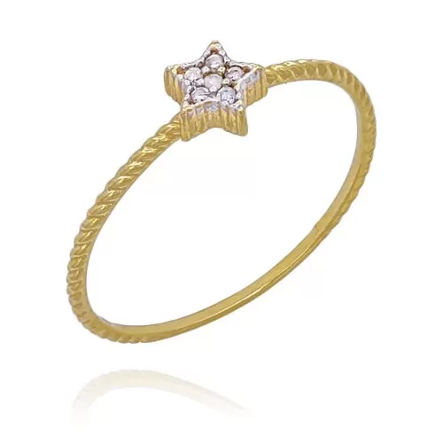 Anel Ouro 18K E Diamantes