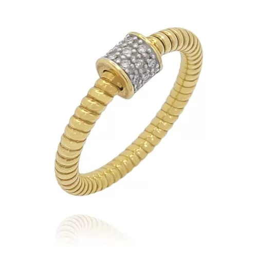 Anel Ouro 18K E Diamantes
