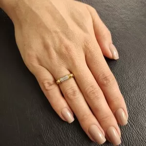 Anel Ouro 18K E Diamantes