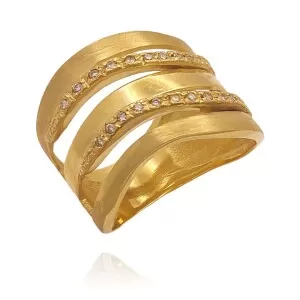 Anel Ouro 18K E Diamantes