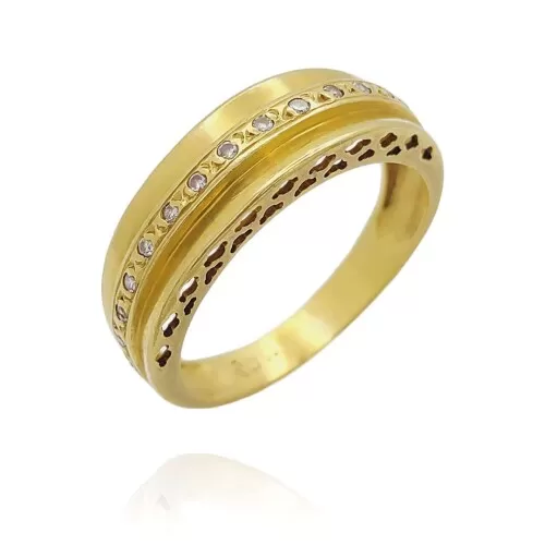 Anel Ouro 18K E Diamantes