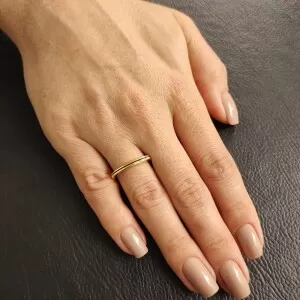 Anel Ouro 18K E Diamantes