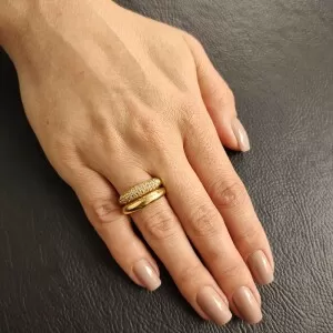 Anel Ouro 18K E Diamantes