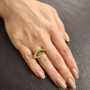Anel Ouro 18K E Diamantes
