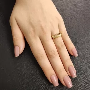 Anel Ouro 18K E Diamantes