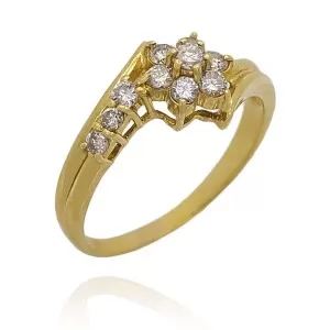 Anel Ouro 18K E Diamantes