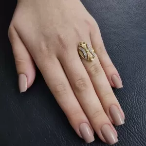 Anel Ouro 18K E Diamantes
