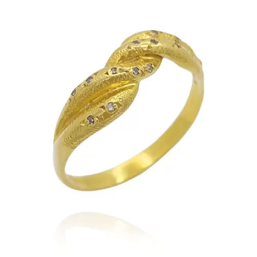 Anel Ouro 18K E Diamantes