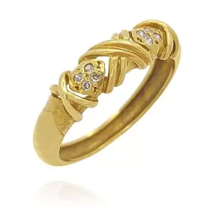 Anel Ouro 18K E Diamantes