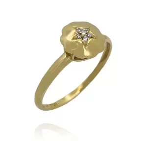Anel Ouro 18K E Diamantes
