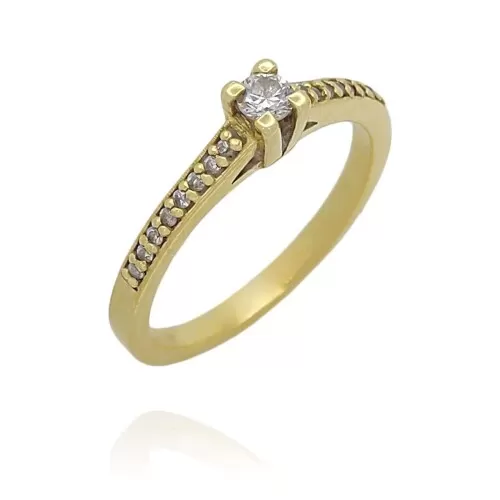 Anel Ouro 18K E Diamantes