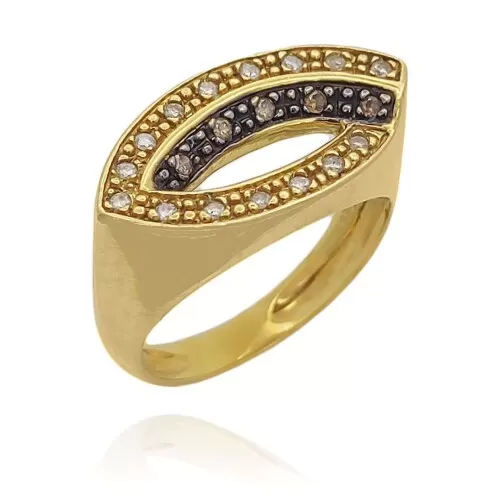 Anel Ouro 18K E Diamantes