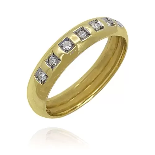 Anel Ouro 18K E Diamantes