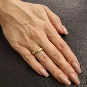 Anel Ouro 18K E Diamantes