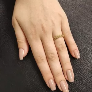 Anel Ouro 18K E Diamantes