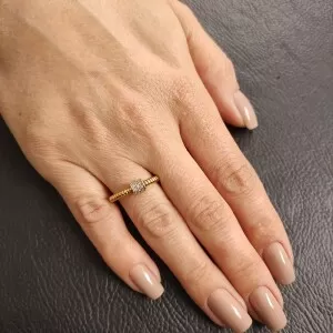 Anel Ouro 18K E Diamantes