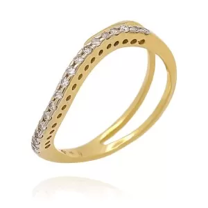 Anel Ouro 18K E Diamantes