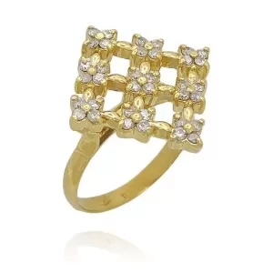 Anel Ouro 18K E Diamantes