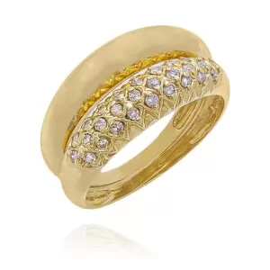Anel Ouro 18K E Diamantes