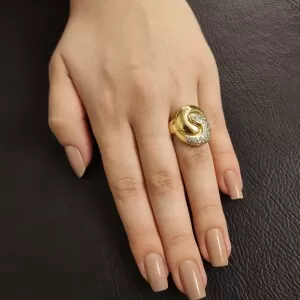 Anel Ouro 18K E Diamantes