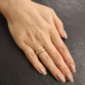 Anel Ouro 18K E Diamantes