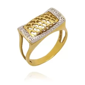 Anel Ouro 18K E Diamantes