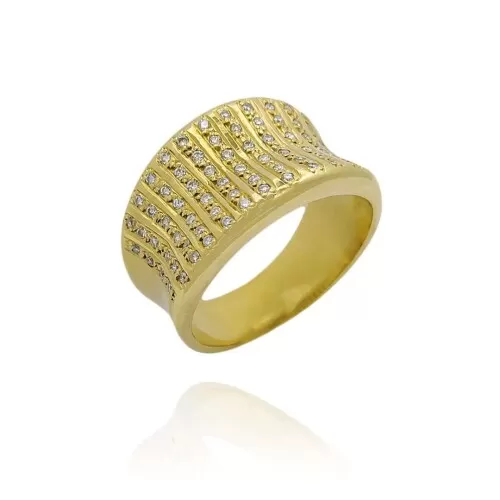 Anel Ouro 18K E Diamantes