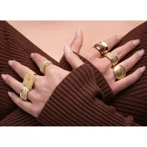 Anel Ouro 18K E Diamantes